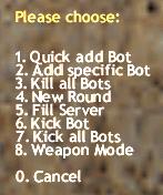 The PODBOT user menu